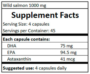 supplement facts Wild salmon 1000 mg